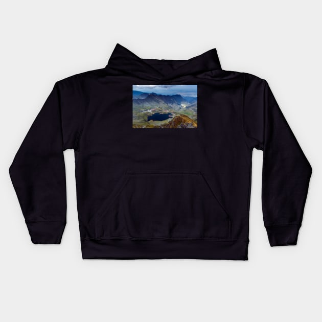 Aerial view of Balea Lake Kids Hoodie by naturalis